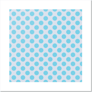 Pastel Blue Dots Pattern on a Gray Background Posters and Art